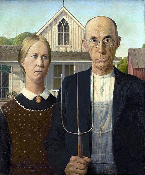 American gothic byt Grant Wood.