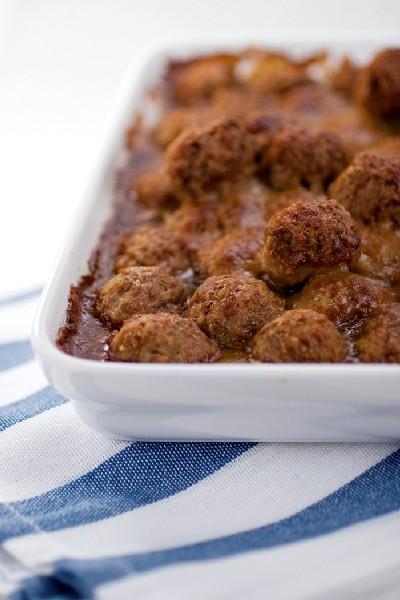 Baked meatballs.