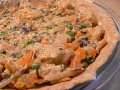 Detail of turkey pie.
