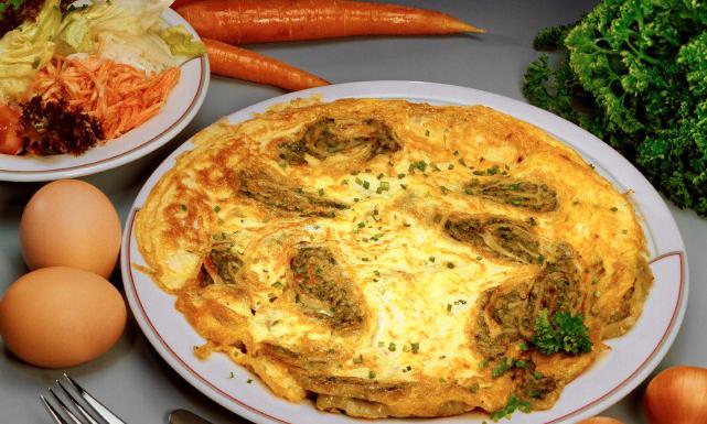 Detail of egg frittata.