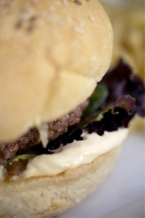 Detail of a burger.