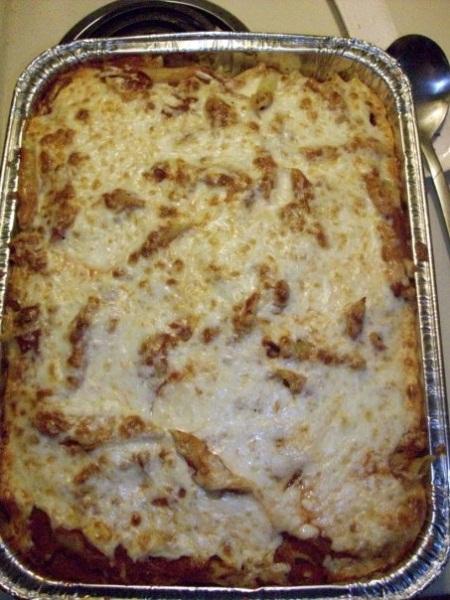 Home made baked ziti.