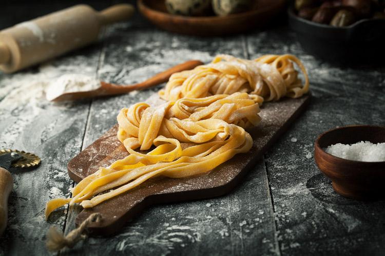 Fresh tagliatelle.