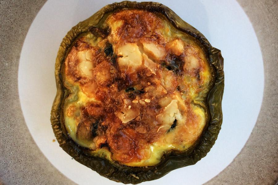Top view of an all vegetable tart.