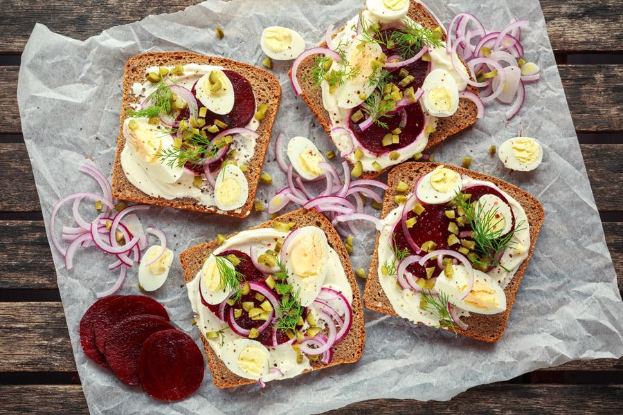Danish open faced sandwiches.