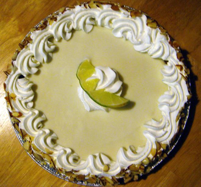 Decorated key lime pie