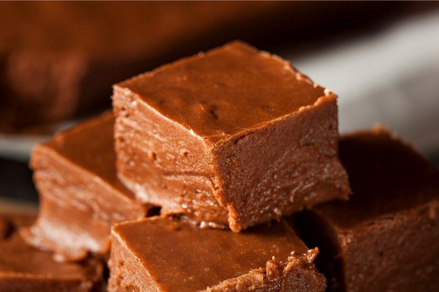 Some chocolate fudge pieces.