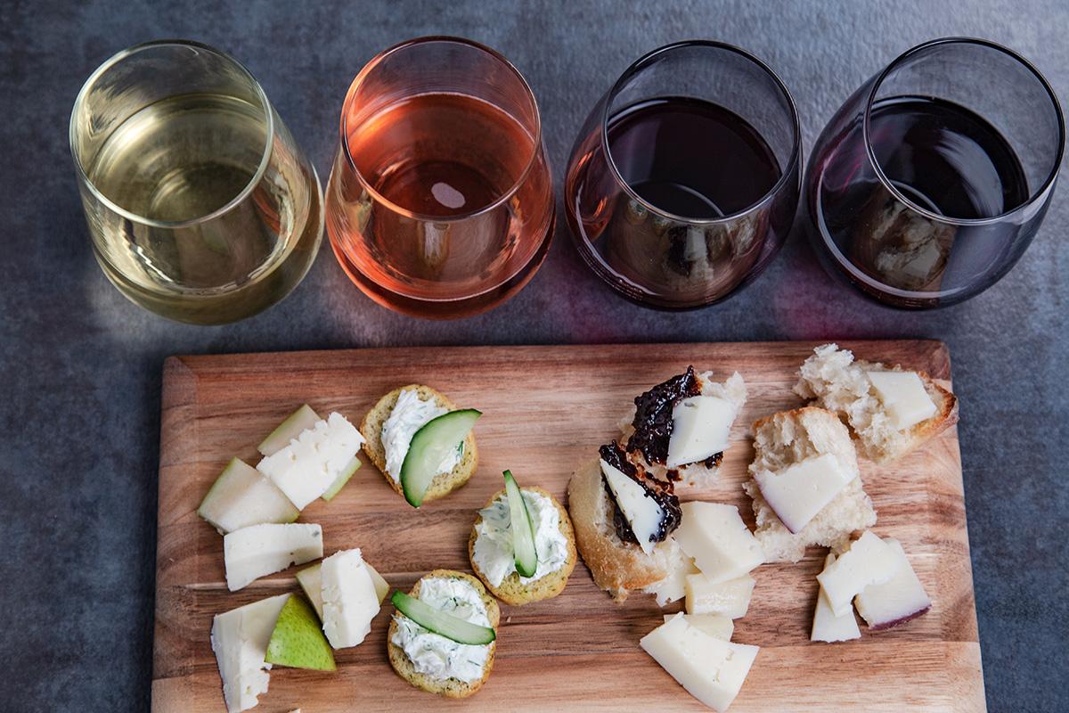 Wine and cheese pairing.