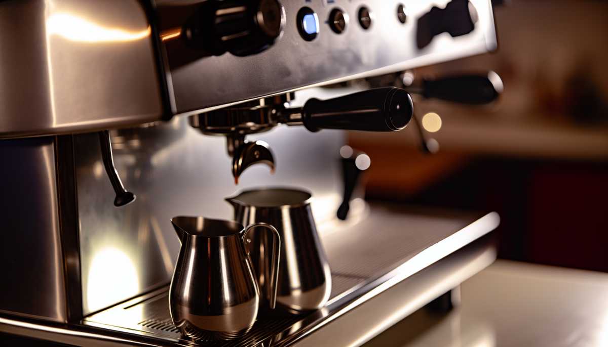 Professional coffe machine at a bar.