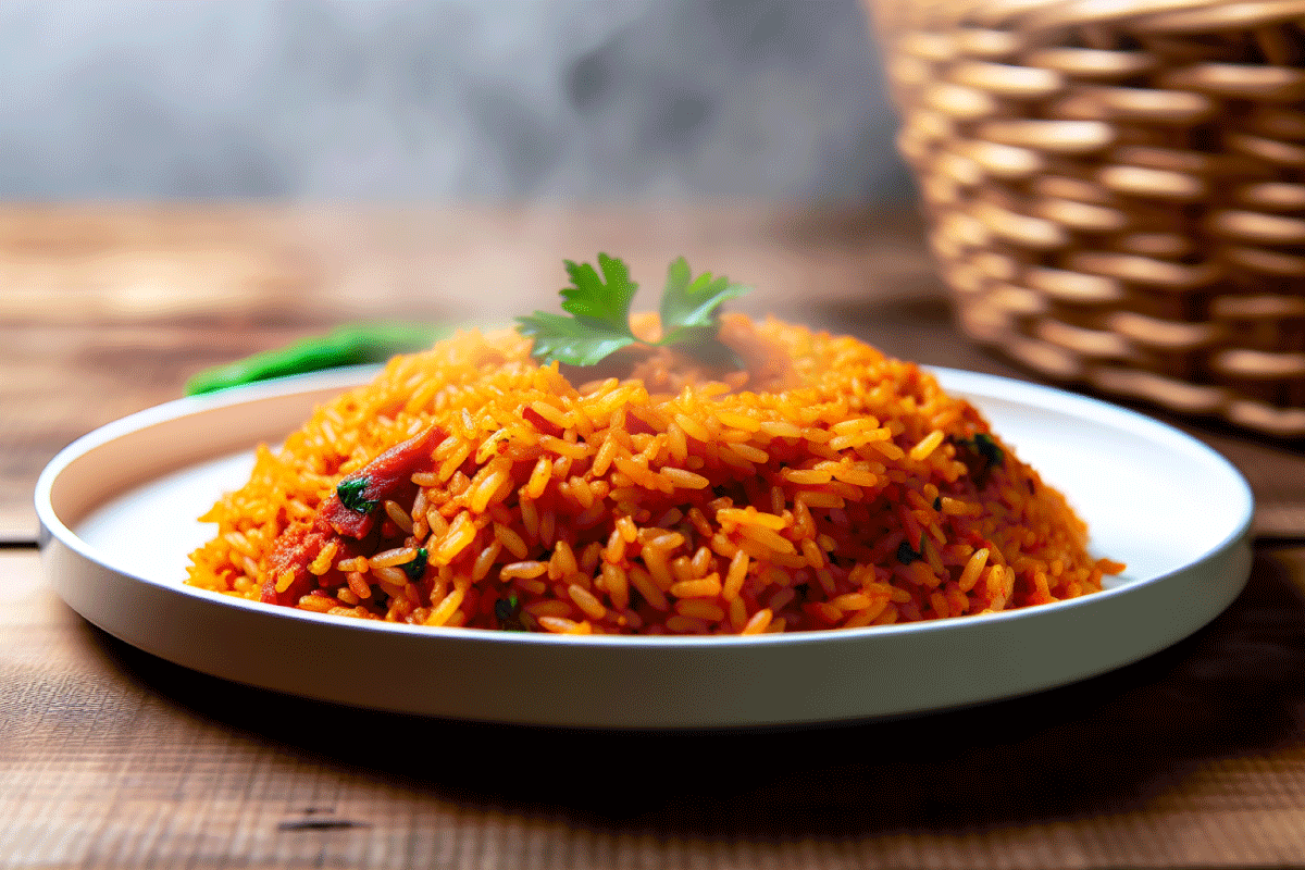 Jollof rice, a popular West African dish.