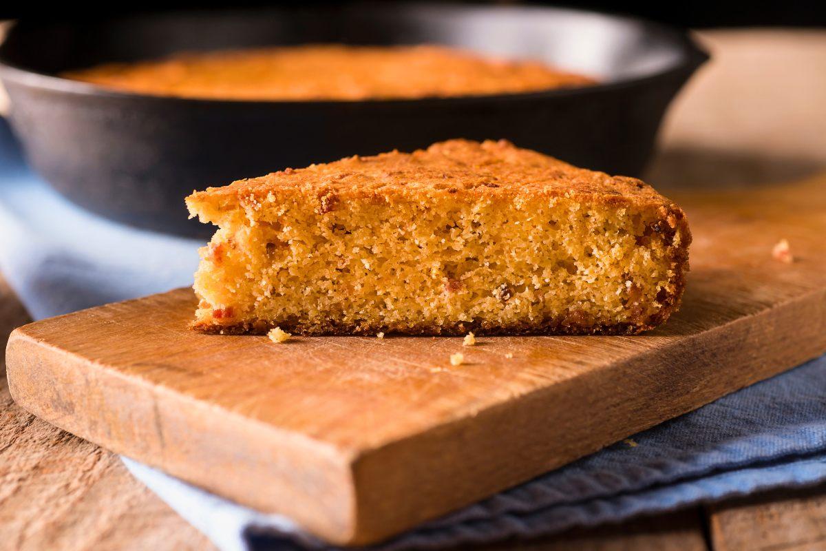 Freshly baked cornbread.