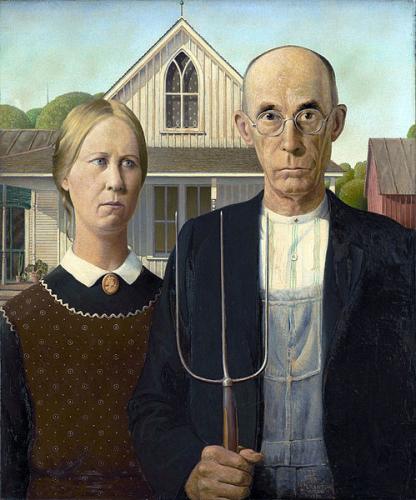 American gothic byt Grant Wood.