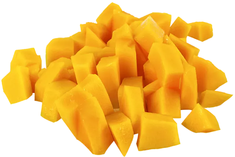 Mango chunks, ready to prepara a mango daiquiri.