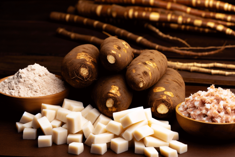 Variety of West African starchy foods.