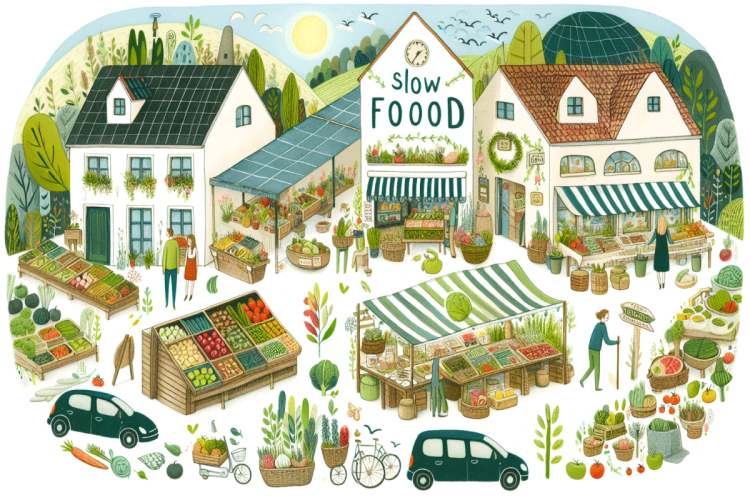 A small town embracing the slow food lifestyle.