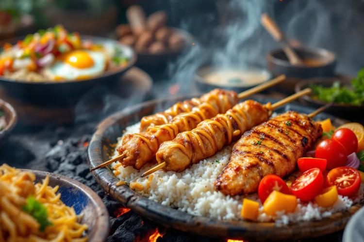 Grilled and fried favorites from Indonesian cuisine, including fried chicken and grilled fish..
