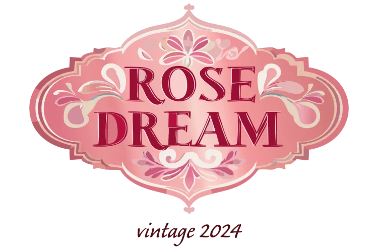 Wine label for an imaginary rosé wine named Rosé Dream.