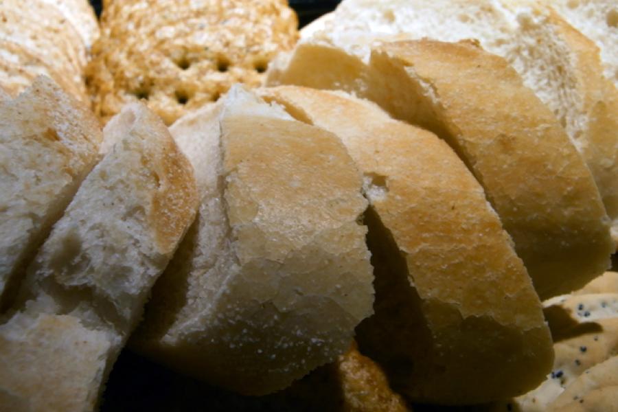 Bread chunks and crackers.