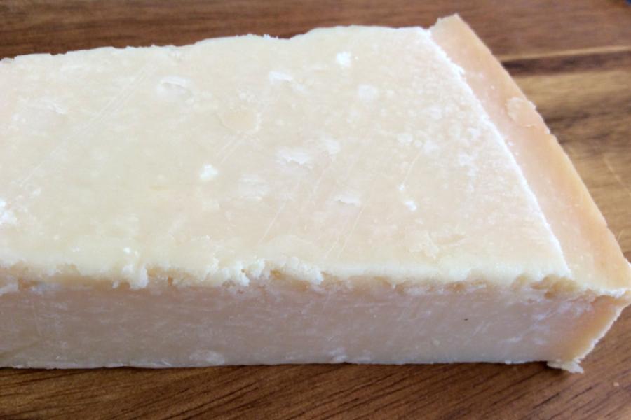 A piece of Parmesan cheese.