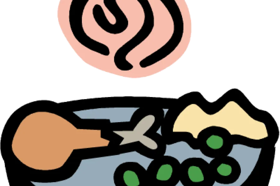 A sketch representing a home cooked meal.