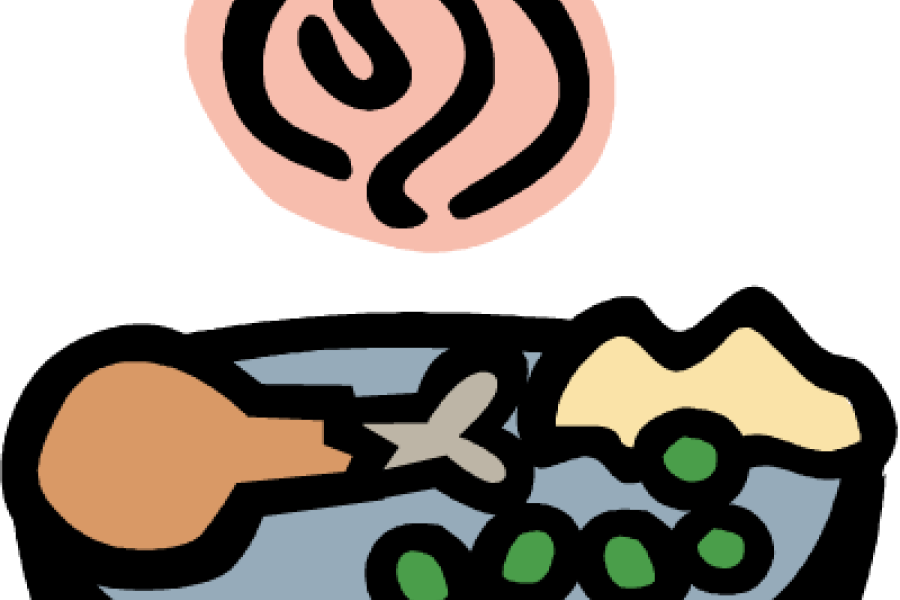 A sketch representing a home cooked meal.