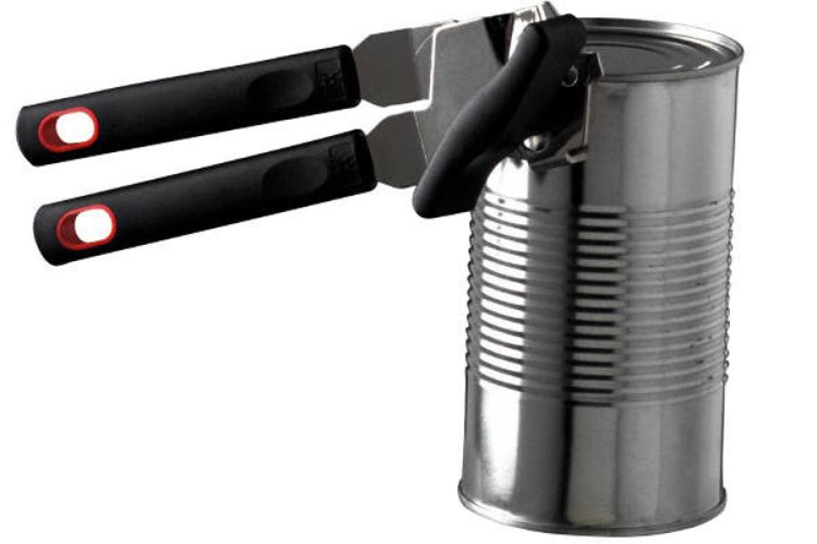 A tin with a tin opener.
