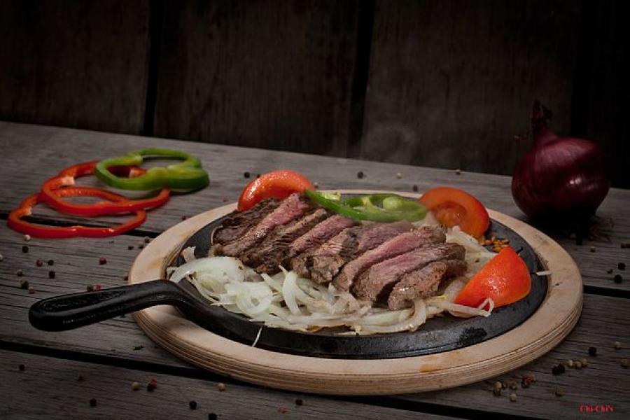Beef fajitas.