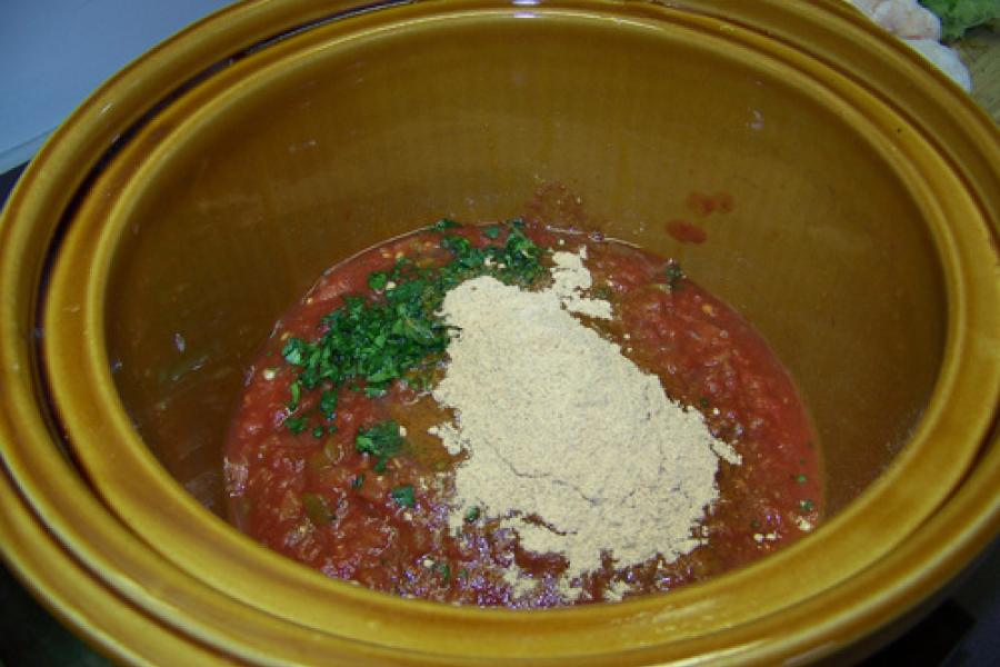 Taco seasoning in a recipient.