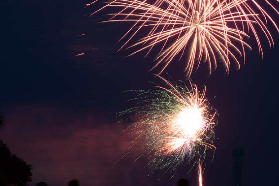 Fireworks to celebrate the fourth of July at Georgia.