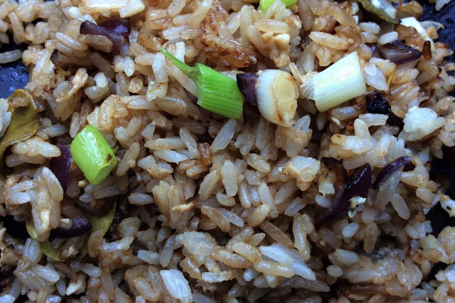 Detail of Thai fried rice.