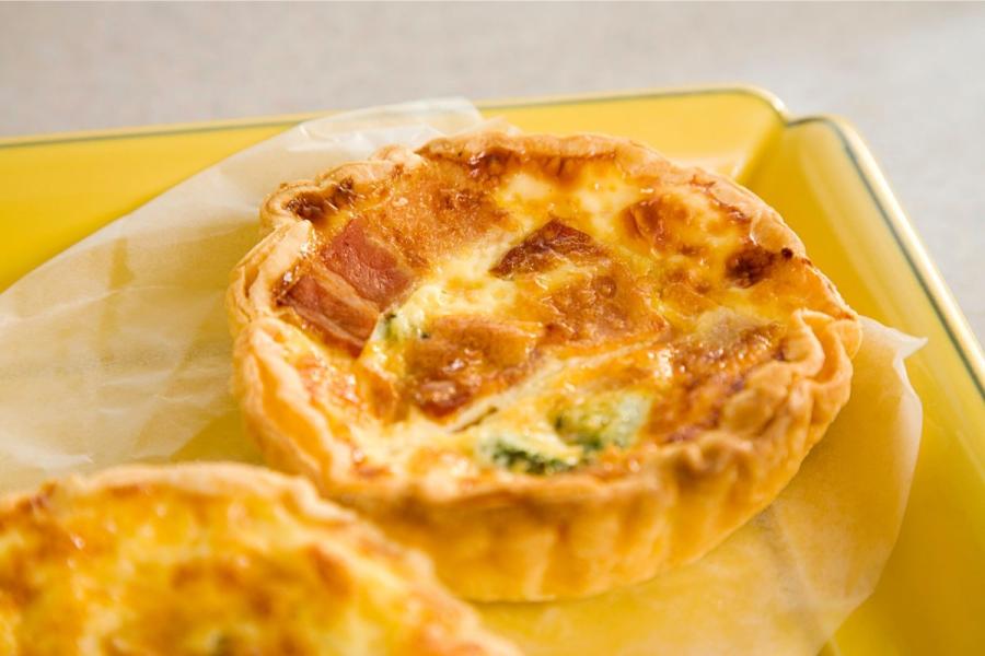 Cheese and onion mini pies.