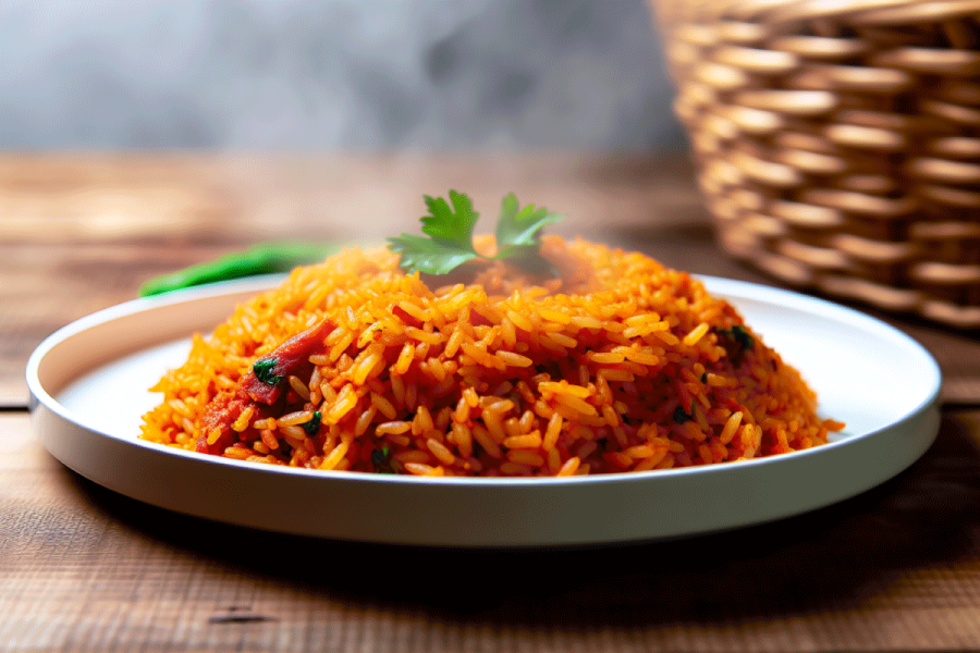 Jollof rice, a popular West African dish.