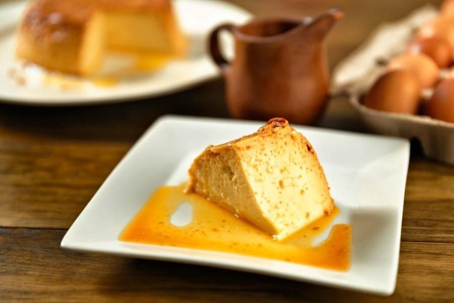 Quesillo de coco, or coconut flan, an egg custard made with condensed milk.
