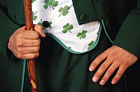 Man with a shamrock vest.